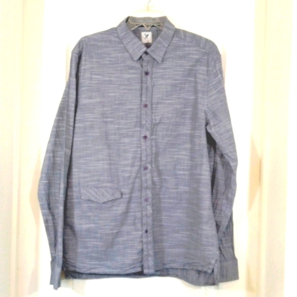 Marc Ecko Cut & Sew Gray Button Front Shirt